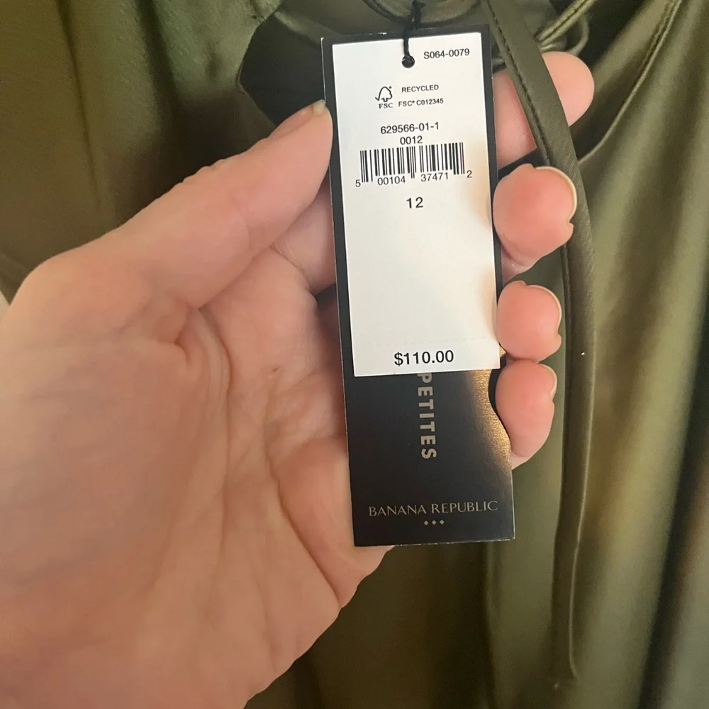 Banana Republic Olive Green Cut Out Dress - NWT - Picture 4 of 5
